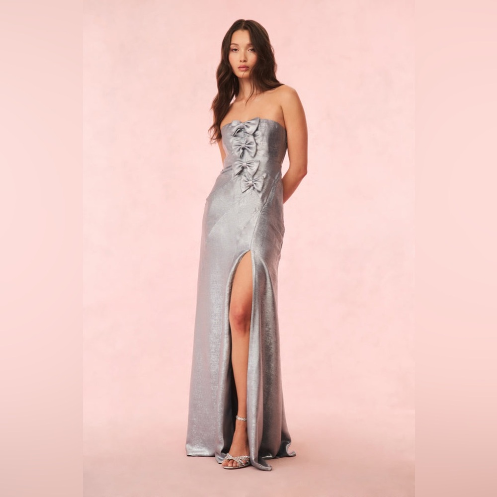NWT $1195 LoveShackFancy Elmina Bow-Embellished Strapless Dress